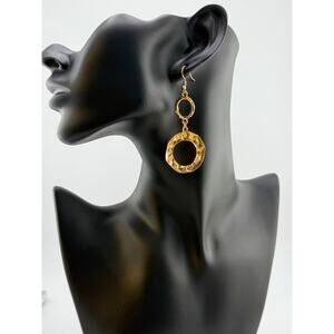 Karine Sultan Circle Drop Earrings in Rose Gold